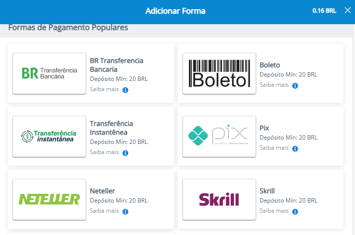 A tela que se abrirá é bem semelhante à tela de depósito. Escolha Neteller, assim como fez para depositar;