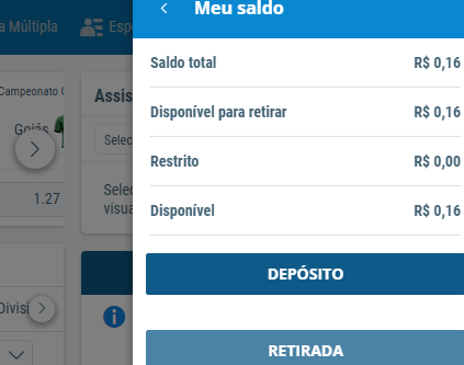 Clique em “retirar” ou “sacar;