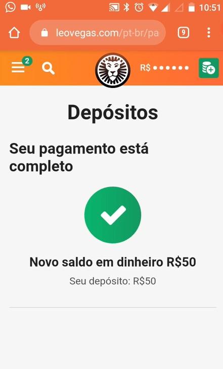 O dinheiro é creditado automaticamente na sua conta no cassino